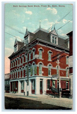 1912 Bath Savings Bank Block Front St. Bath Maine ME Posted Antique ...