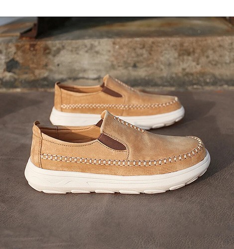 Zapatos de conducción cómodos informales ligeros de negocios de cuero genuino para hombre - Imagen 20 de 30