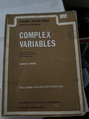 Schaum s Outline Series Complex Variables Murray Spiegel 070602301 McGraw-Hill