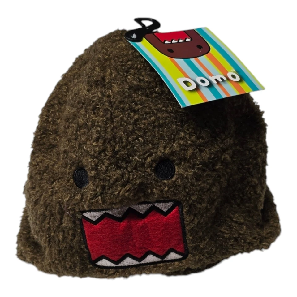 NWT Domo Kun Angry Face Snood Hat w/ Attached Scarf & Mittens Adult - Image 3 of 4