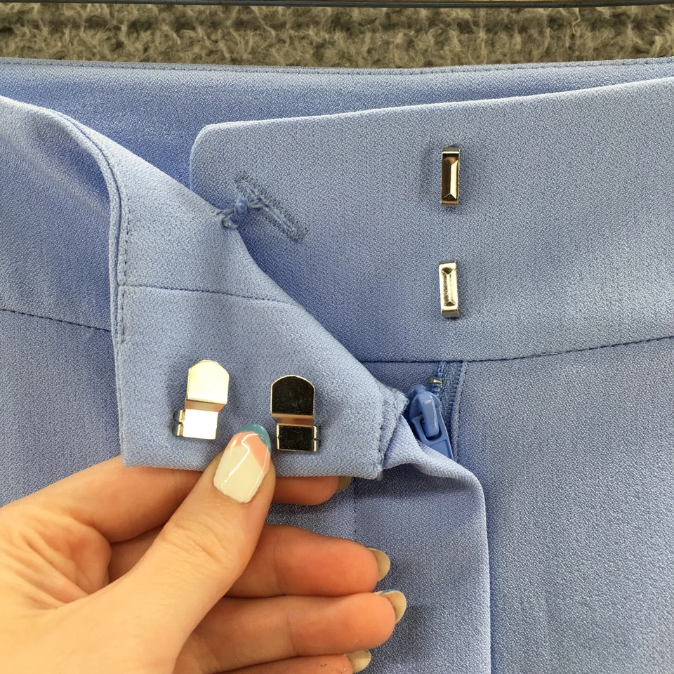 Pantalón de vestir KAsper para mujer 16 (actual 38x29) azul tiro alto cremallera mosca NUEVO Foto 3 de 4