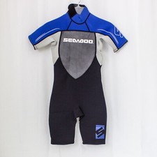 SeaDoo BRP Stallion Shorty Wetsuit Youth Size 8 Black/Royal SD9103