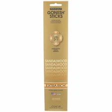 Gonesh Incense Sticks - 12 Packs - Sandalwood- 20 Sticks Per Pack Extra Rich