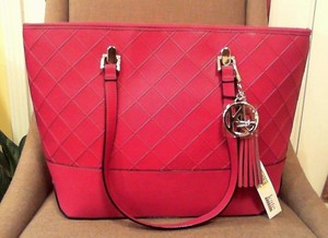 Nwt Beautiful Pink Kate Landry Handbag Large Tote Per Tassel Image Is Loading Nwt Beautiful Pink Kate Landry Handbag Large Tote