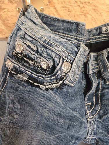 MissMe Girls Jeans Youth Size 8 Bootcut Flare - Picture 7 of 8