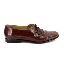 Mens 11 B Miguel Angel Genuine Teju Lizard Brown Leather Oxfords Shoes 11267051
