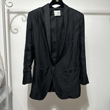 Forte Forte Black Jacket Blazer Soft Size 2 (10) With Pockets/shoulder Pads