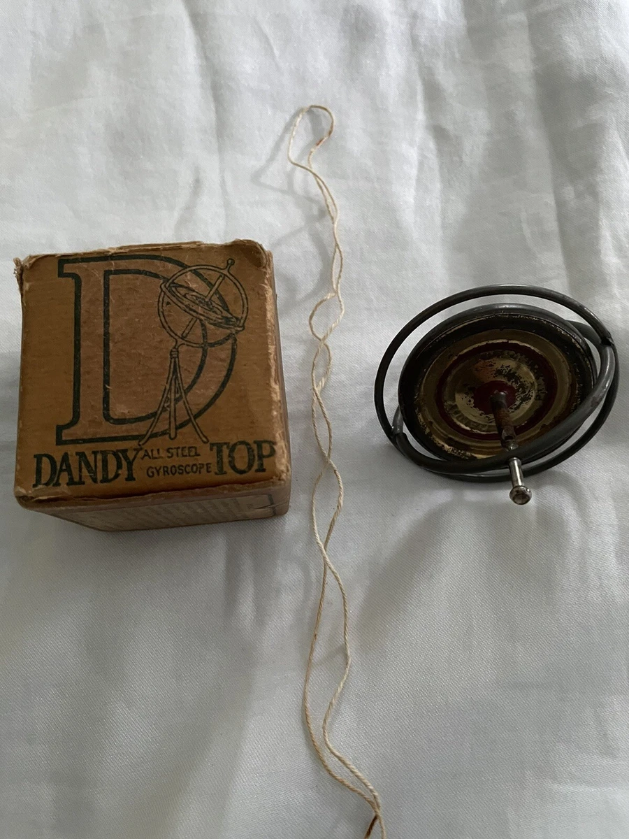 VINTAGE DANDY ALL STEEL GYROSCOPE TOP PAT. MARCH 15,1916 AND ORIGINAL BOX  STRING | eBay