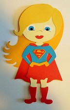 Super Hero Superwoman Girl Paper Doll Paper Die Cut Scrapbook Embellishment