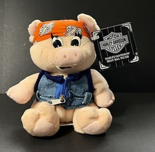 Vintage 1997 Official Harley Davidson Bean Bag Plush Biker Hog  Punky  NWT