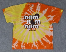 Reese's Nom Nom Nom Shirt Adult 2XL Orange Yellow Tie Dye