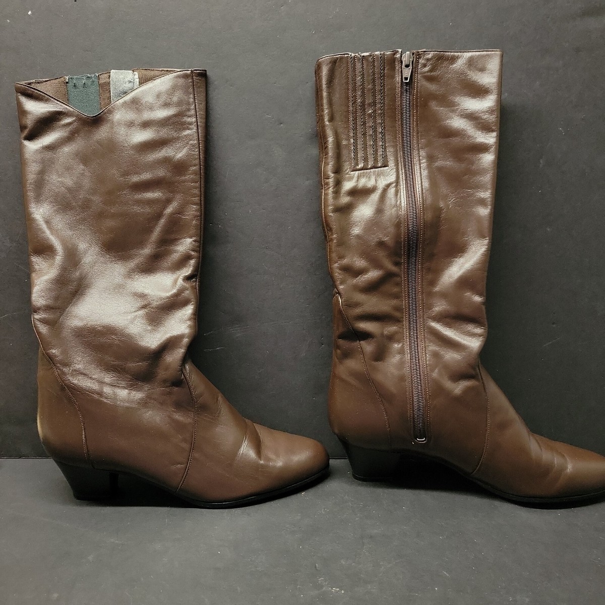 womens brown knee high dress boots Saffron Knee High Boots in Brown Suede main image 0