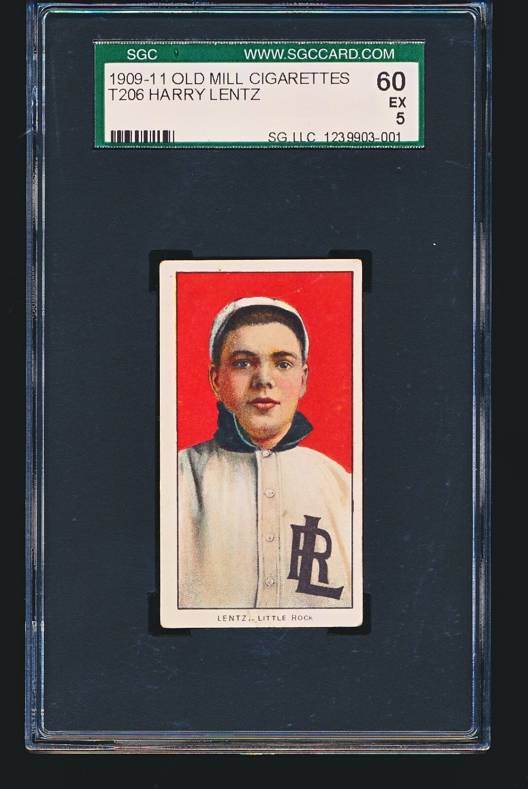1909 T206 Old Mill HARRY LENTZ SENTZ SGC 5 - SOUTHERN LEAGUER - No Creases
