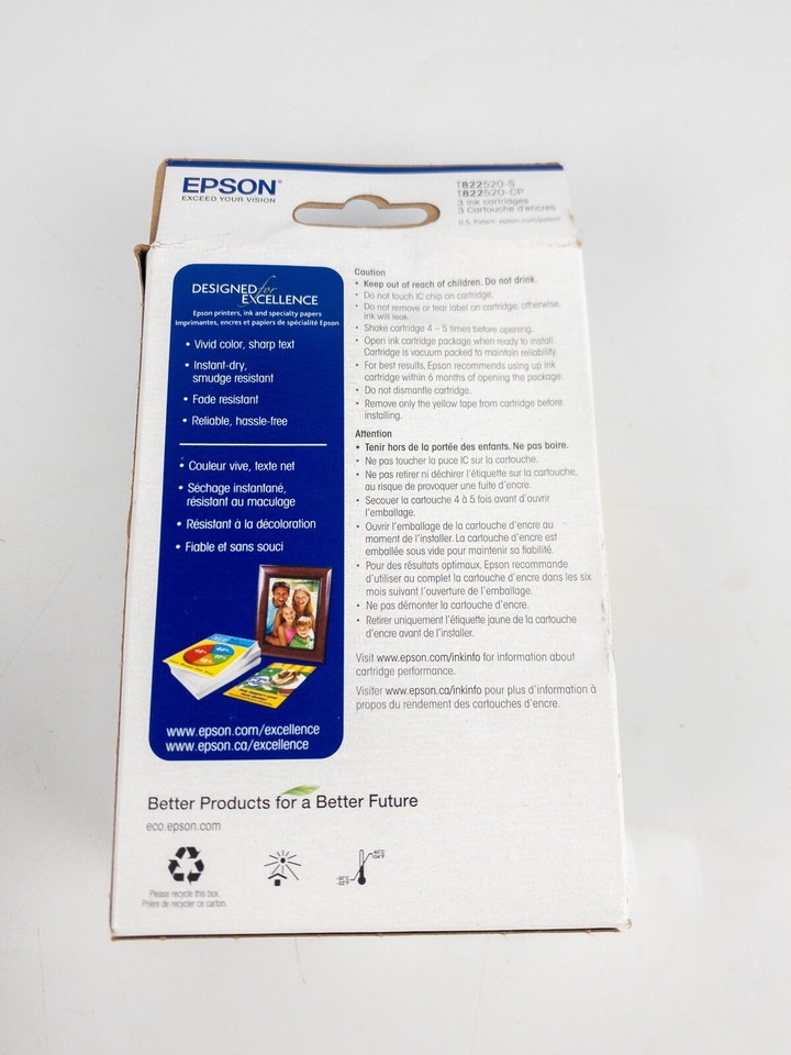 Epson 822 ink cartridge standard capacity tri color genuine epson exp