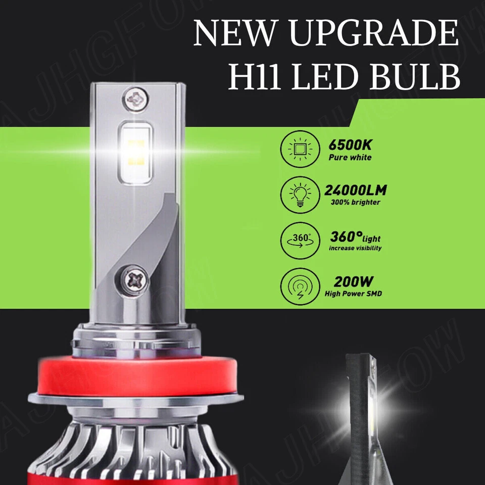 Combo de faros LED de haz alto bajo bombillas brillantes 6000K para Acura Vigor 1992-1994 Foto 4 de 4