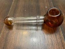 4.5" Glass Hand Pipe Bowl Lollipop Pipe Amber Orange