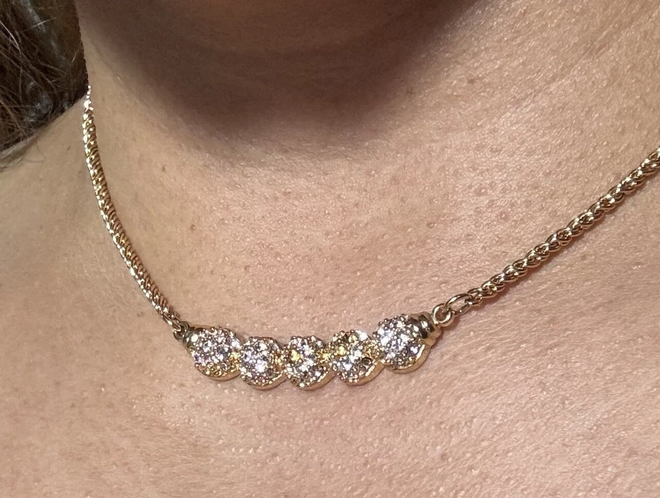 Swarovski GOLD PLATED Choker W/ White Stones READ DESCRIPTION‼️ - Image 2 of 4