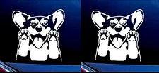 Corgi TWO Pack 5" White Vinyl Decal Car Window Vinyl Car Truck laptop notebook