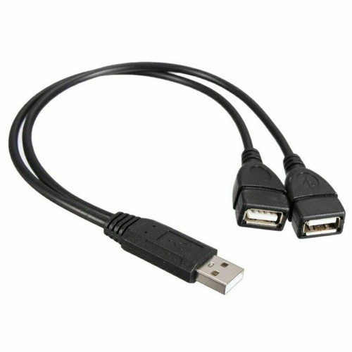 1X USB 2.0 A Male To 2 Dual Female Jack Y Splitter Hub Adapter Power R6J6 - Afbeelding 9 van 10