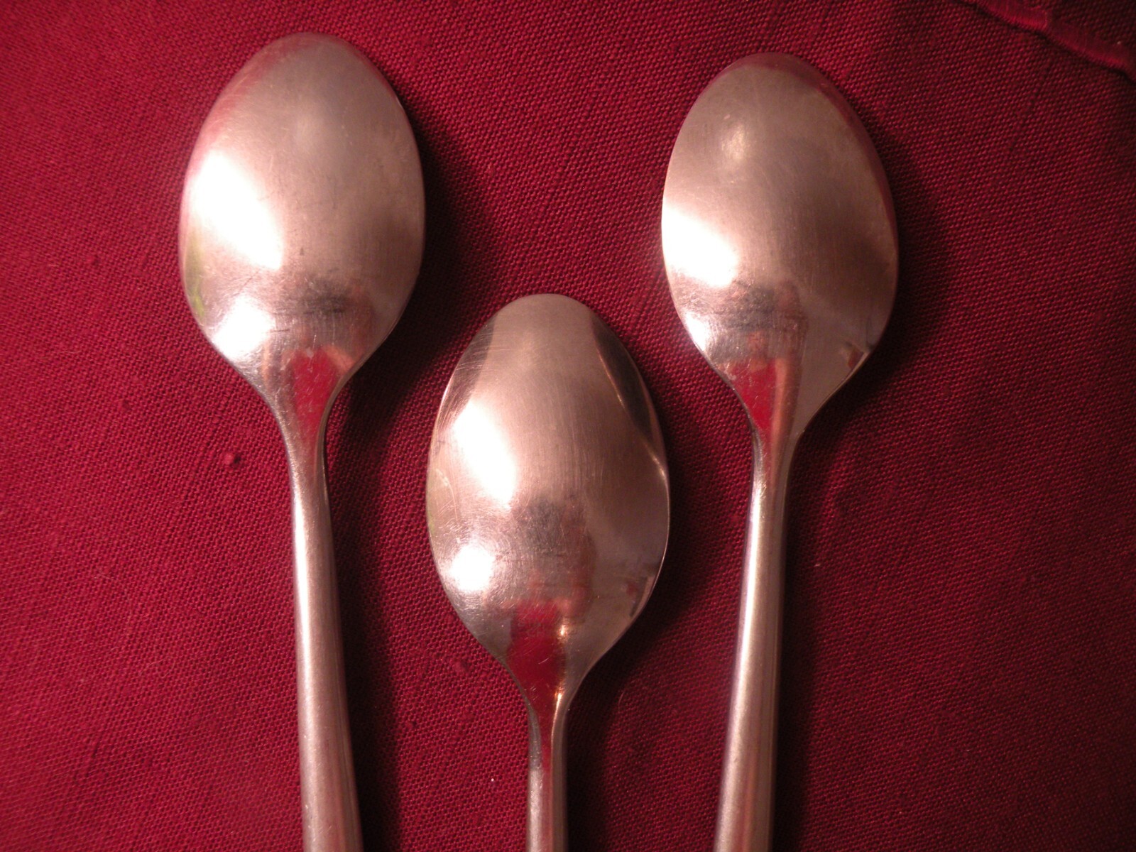 Set Of 3 Teaspoons CAMBRIDGE CBS56 Frosted Handle Stainless Slanted Tip 6 1/2"