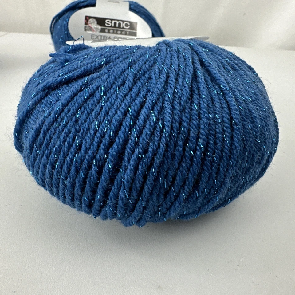 3 Stück SMC Select Garn extra weich Superwash Merino Opera türkis mit Glitzer Neu - Bild 3 von 4
