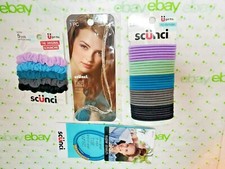 Scunci Scrunchies Elastics  Silver 8 Inch Hot Streaks Clip In Beads Lavenders