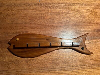 Vintage Fishing Pole Holder Rod Handmade Wood Fish Shape Christmas Gift MANCAVE | eBay Vintage Fishing Pole Holder Rod Handmade Wood Fish Shape Christmas Gift MANCAVE | eBay