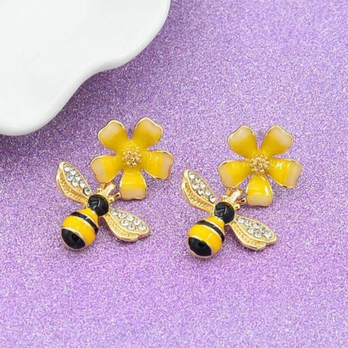 1 Pair Small Flower Pendant Earrings Bee Earrings Fashion Ear Jewelry for Girls - Bild 9 von 11