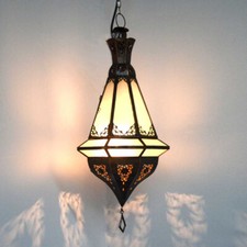 Orientalische Lampe Weiß Marokkanische Leuchte Hängeleuchte Deckenlampe Orient