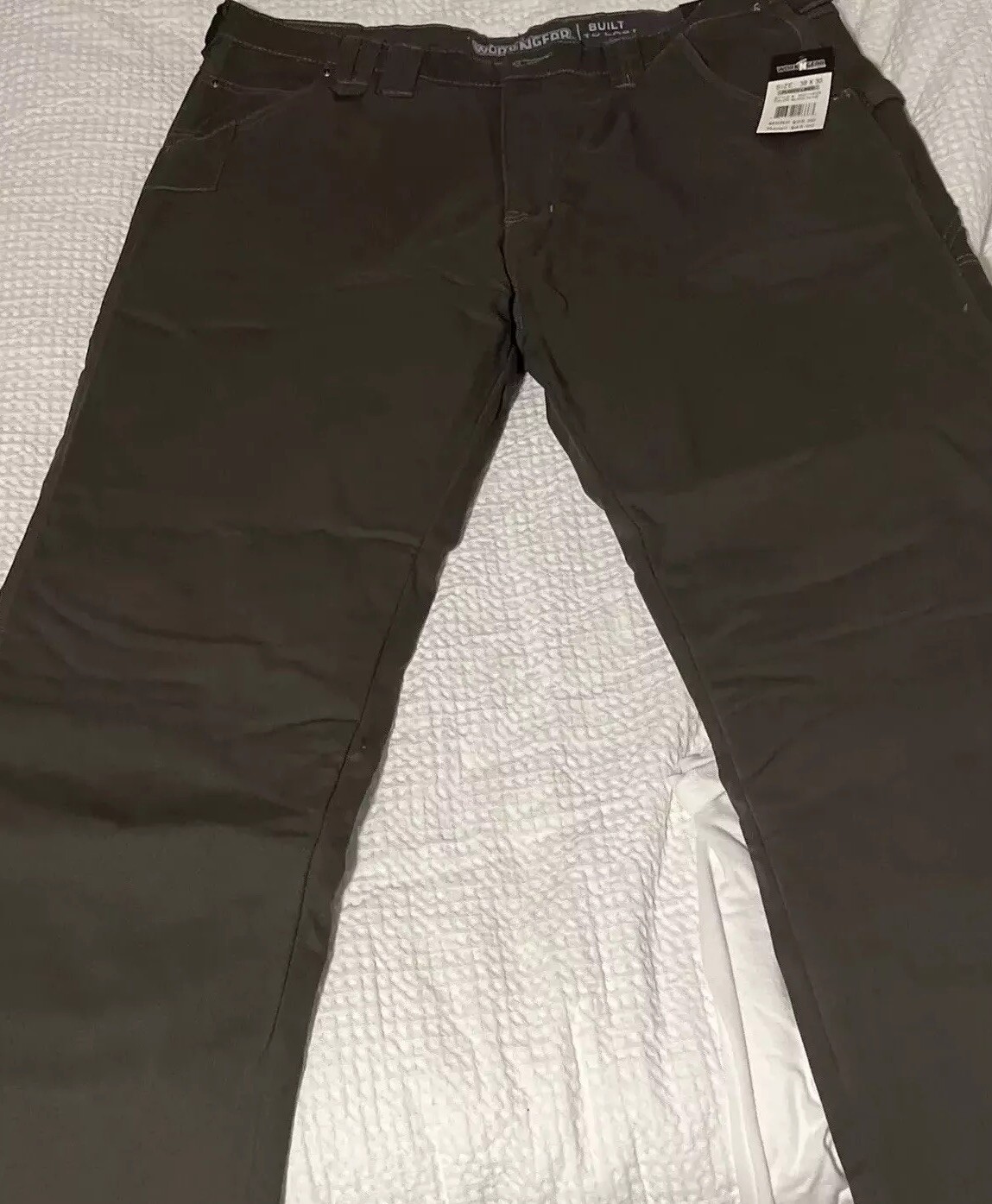 🔥NEW Mens 38x30 WORK’GEAR Relaxed Fit Fleece Lined Pants CLR Black Olive NWT 🎄