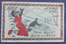 1910 Silk Front Add-On Romance Comic Greeting Potcard