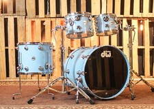 DW Collector's Maple Mahogany Solid Sky Blue Drum Set - 22,10,12,16 - SO 1288922