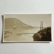 Vintage Snapshot Photograph Beautiful View Bear Mt Bridge Hudson River NY