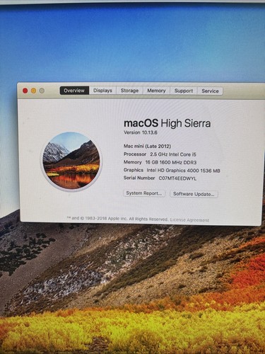 Apple Mac Mini 2012 A1347 2.5GHz Intel i5 16 GB RAM 256GB SSD (New RAM & SSD) - Picture 7 of 9