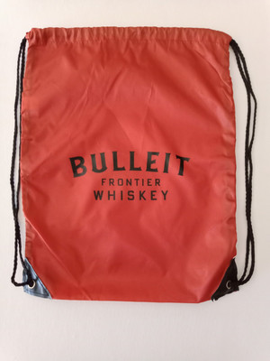 Bulleit Frontier Whiskey Bourbon Gym Sack Drawstring Bag Dark Orange Color  NEW