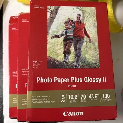 2.5x Genuine Canon Photo Paper Plus Glossy II 4x6 PP-301, 100 Sheets, New 250