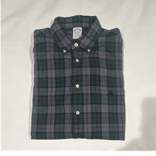 Brooks Brothers Regent Plaid Cotton Button-Down Shirt Green Blue Men  s L