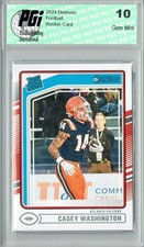 Casey Washington 2024 Donruss #392 Football Rookie Card PGI 10
