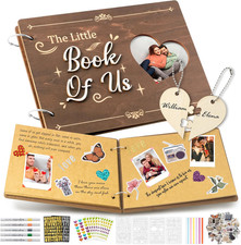 Valentine'S Day Couple Photo Album Scrapbook - 111PCS the Little of Us Wooden A