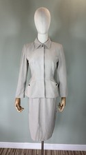 Mugler Women's Vintage Skirt Suit Gray Size 38