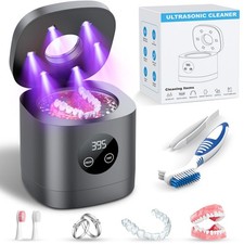 TEBAL Ultrasonic Retainer Cleaner – 52kHz, 250ml, for Retainers & More | Black
