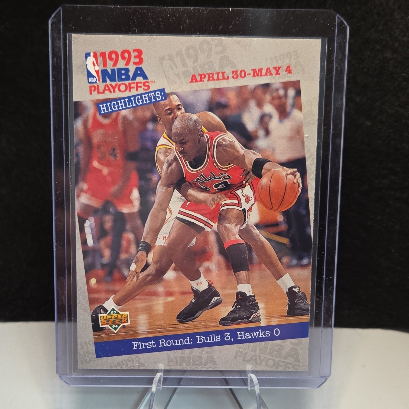Upper Deck 1993 Michael Jordan #180 Chicago Bulls NBA Playoffs Highlights Card