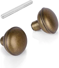 1 Pack Vintage Antique Brass Door Knob Set with Spindle, Vintage Old Style Door