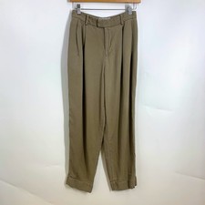 Everlane Pleated Wide Leg Lyocell Pants Size 4 Women Beige Casual Trousers