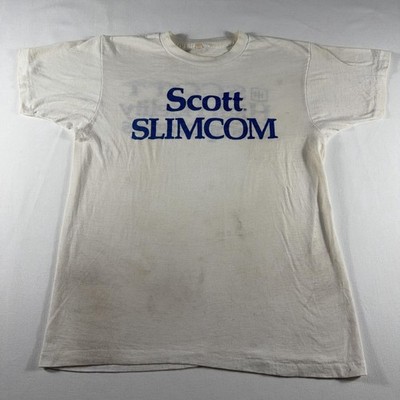 Vtg Scott Slimcom Shirt Mens S White High Fidelity Components Audio Graphic Tee