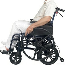 Folding Wheelchair with Gear Drive System, Easy-Propulsion Transport Chair with
