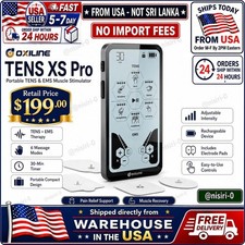 0xiline TENS XS Pro TENS EMS Unit Dual Channel Touchscreen 24 Modes From uSA