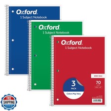 Oxford 1-Subject Notebooks, School Journal, 8 x 10-1/2 Inch, Wide Rule Paper,