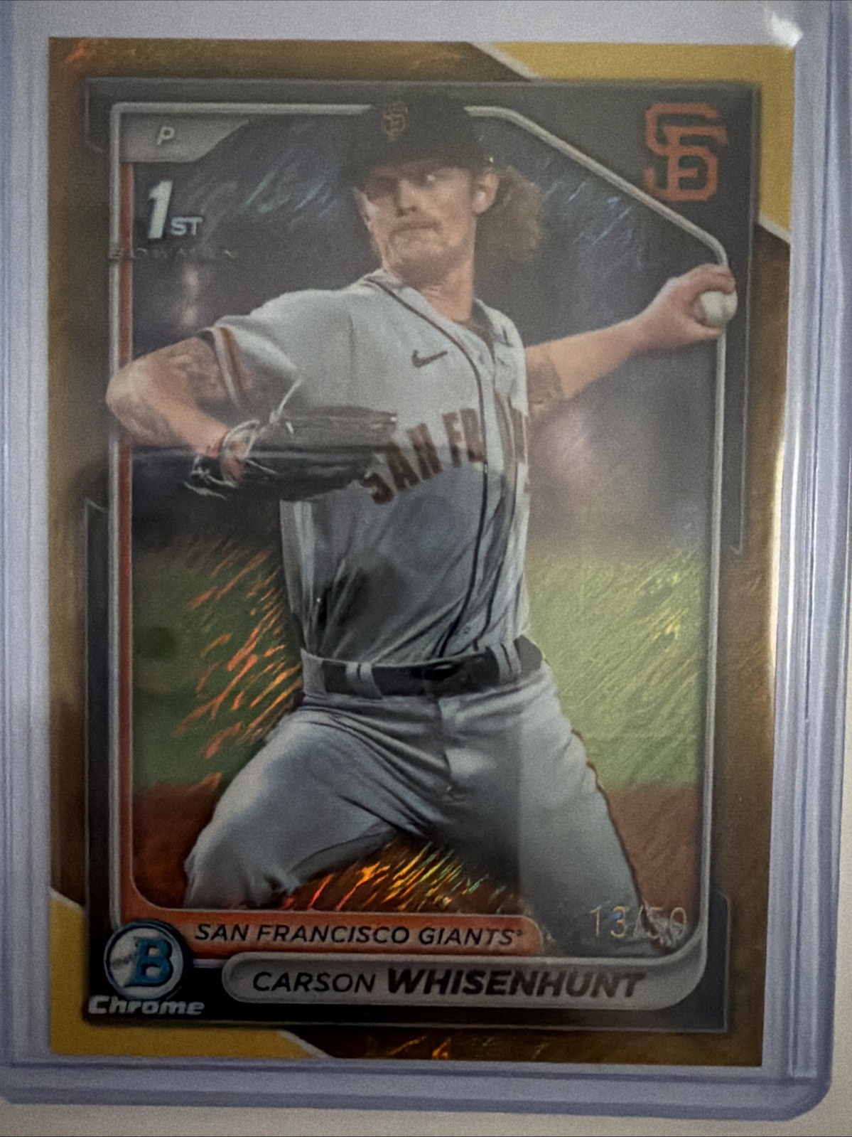 2024 Bowman - Chrome Prospects Carson Whisenhunt #BCP-96 Gold Refractor /50 (RC)