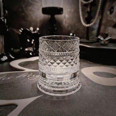 Rotating Crystal Glass Cup Whiskeys Drinking Vessel Elegant Beverage Glassware